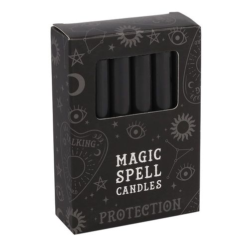 12 Black "Protection" Spell Candles